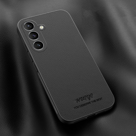 For Samsung Galaxy S24+ 5G HUIYI Leather Magnetic Phone Case(Black) - Galaxy S24+ 5G Cases by buy2fix | Online Shopping UK | buy2fix