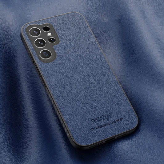 For Samsung Galaxy S24 Ultra 5G HUIYI Leather Magnetic Phone Case(Blue) - Galaxy S24 Ultra 5G Cases by buy2fix | Online Shopping UK | buy2fix