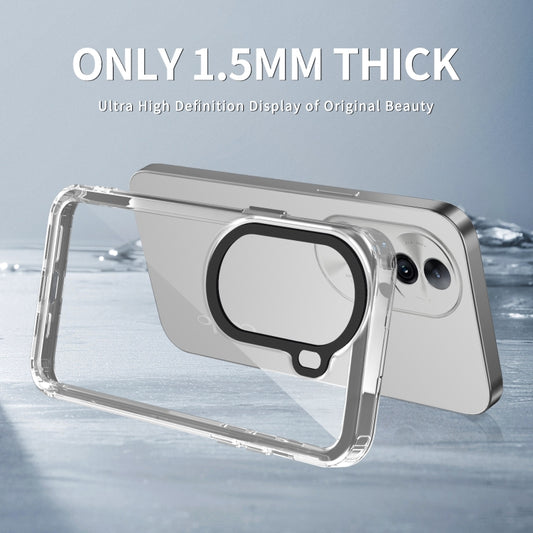 For OPPO Reno11 Global Transparent Acrylic + TPU Shockproof Phone Case(Transparent Black) - OPPO Cases by buy2fix | Online Shopping UK | buy2fix