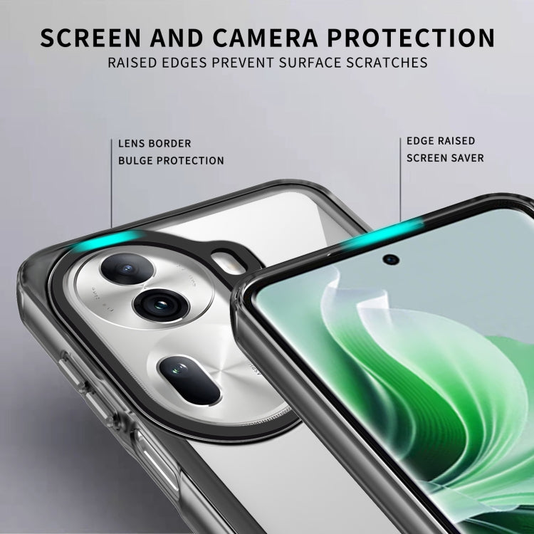 For OPPO Reno11 Global Transparent Acrylic + TPU Shockproof Phone Case(Transparent Black) - OPPO Cases by buy2fix | Online Shopping UK | buy2fix