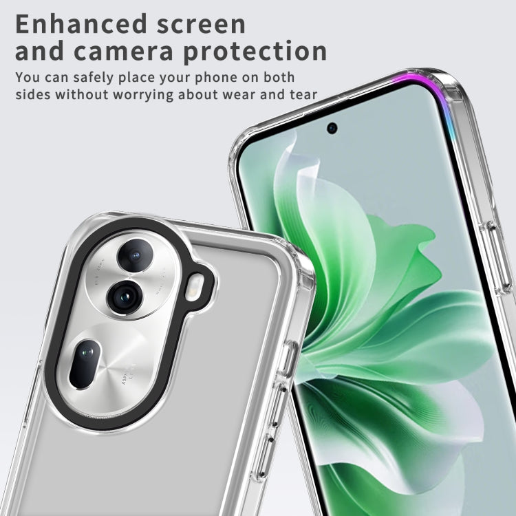 For OPPO Reno11 Global Transparent Acrylic + TPU Shockproof Phone Case(Transparent Black) - OPPO Cases by buy2fix | Online Shopping UK | buy2fix