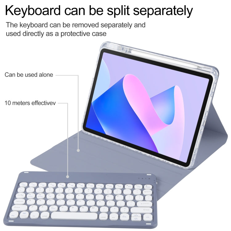 For Huawei MatePad 11 2023 / 2021 Round Button Bluetooth Keyboard Rotatable Holder Leather Case(Lavender Purple) by buy2fix