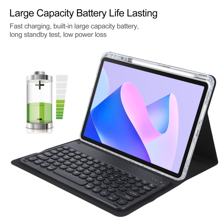 For Huawei MatePad 11 2023 / 2021 Round Button Bluetooth Keyboard Rotatable Holder Leather Case(Black) by buy2fix