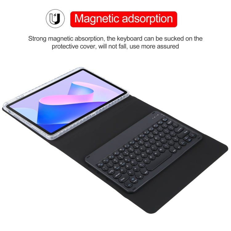 For Huawei MatePad 11 2023 / 2021 Round Button Bluetooth Keyboard Rotatable Holder Leather Case(Black) by buy2fix