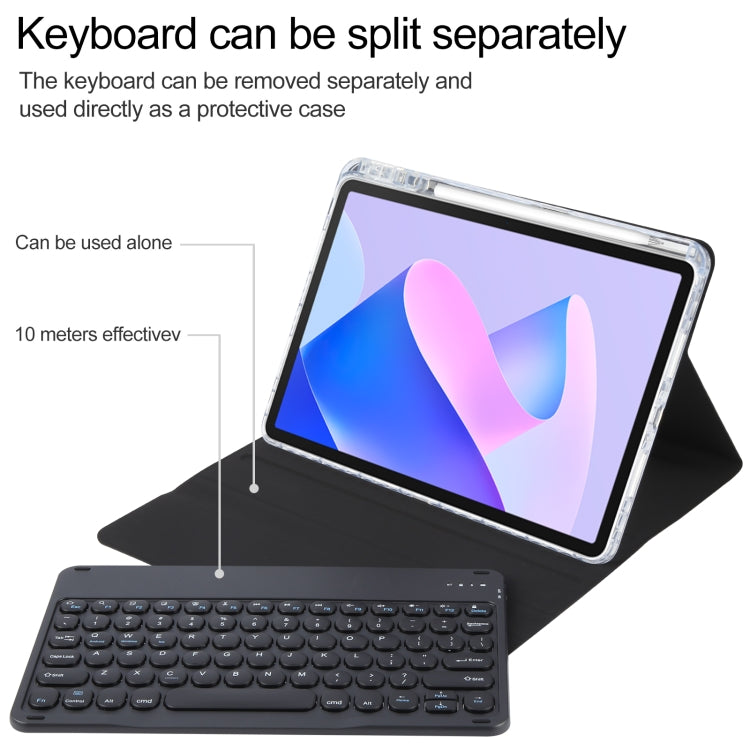 For Huawei MatePad 11 2023 / 2021 Round Button Bluetooth Keyboard Rotatable Holder Leather Case(Black) by buy2fix