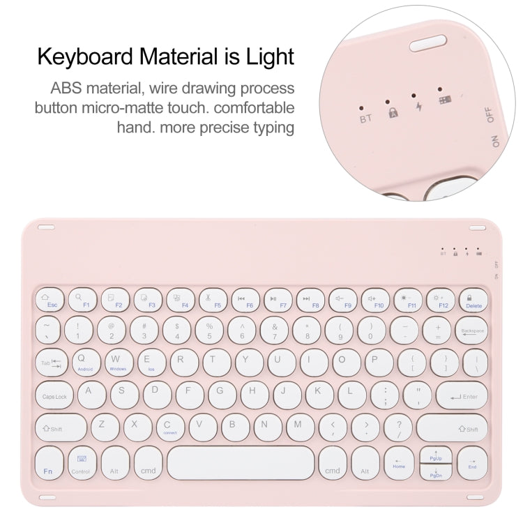 For Huawei MatePad Air 11.5 Round Button Bluetooth Keyboard Rotatable Holder Leather Case(Rose Gold) by buy2fix