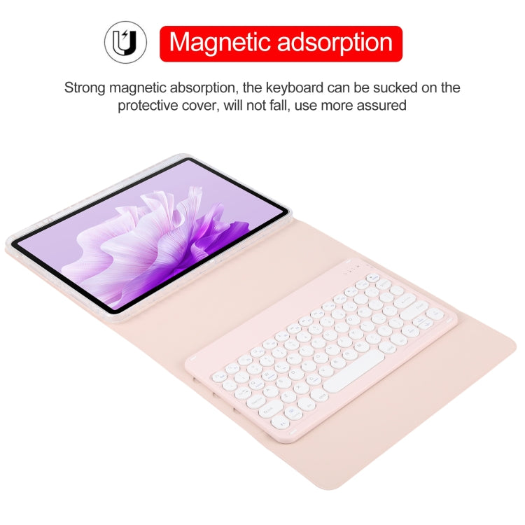For Huawei MatePad Air 11.5 Round Button Bluetooth Keyboard Rotatable Holder Leather Case(Rose Gold) by buy2fix