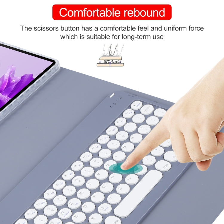 For Huawei MatePad Air 11.5 Round Button Bluetooth Keyboard Rotatable Holder Leather Case(Lavender Purple) - Huawei Keyboard by buy2fix | Online Shopping UK | buy2fix