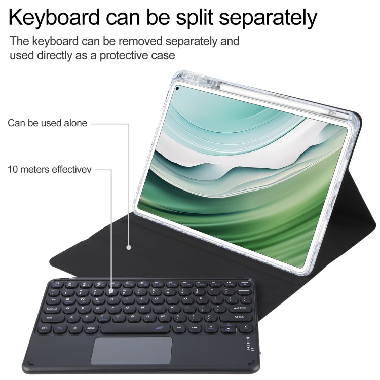 For Huawei MatePad Pro 11 2024 / 2022 Round Button Bluetooth Keyboard Rotatable Holder Leather Case with Touchpad(Black) by buy2fix