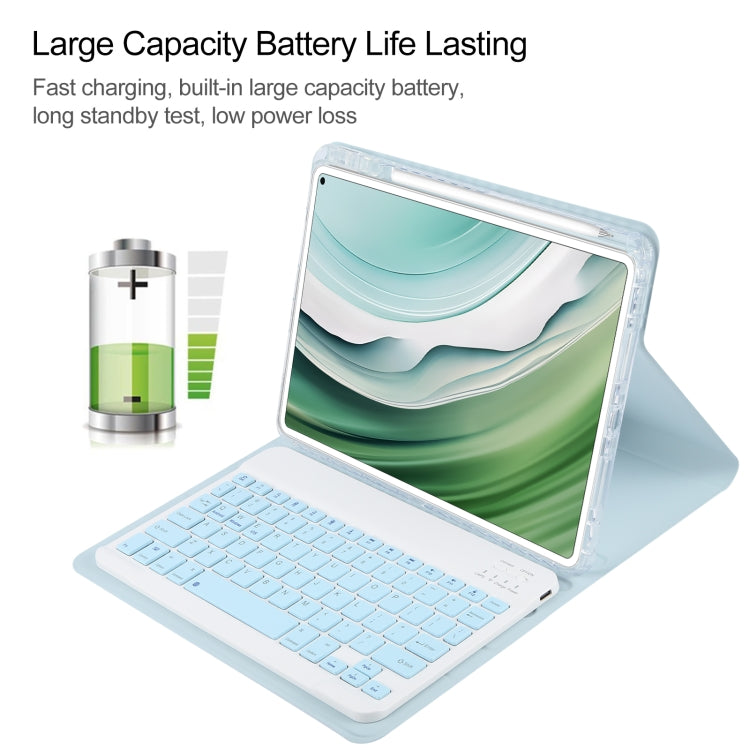 For Huawei MatePad Pro 11 2024 / 2022 Square Button Bluetooth Keyboard Rotatable Holder Leather Case(Sky Blue) by buy2fix