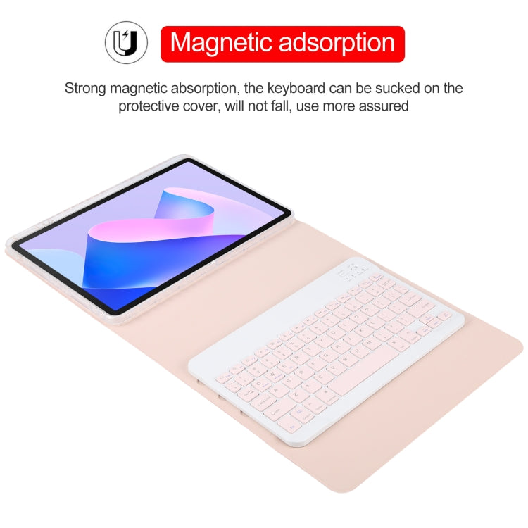 For Huawei MatePad 11 2023 / 2021 Square Button Bluetooth Keyboard Rotatable Holder Leather Case(Rose Gold) by buy2fix