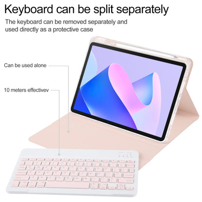 For Huawei MatePad 11 2023 / 2021 Square Button Bluetooth Keyboard Rotatable Holder Leather Case(Rose Gold) by buy2fix