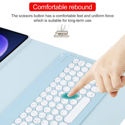 For Xiaomi Pad 6 Round Button Bluetooth Keyboard Rotatable Holder Leather Case(Sky Blue) - Xiaomi Keyboard by buy2fix | Online Shopping UK | buy2fix