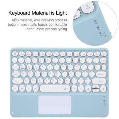 For Xiaomi Pad 6 Round Button Bluetooth Keyboard Rotatable Holder Leather Case with Touchpad(Sky Blue) - Xiaomi Keyboard by buy2fix | Online Shopping UK | buy2fix