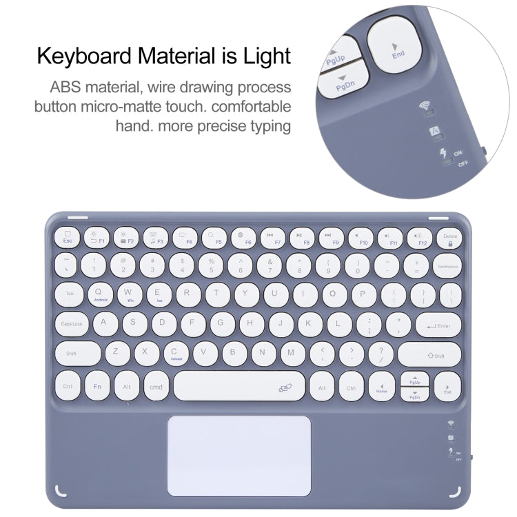 For Xiaomi Pad 6 Round Button Bluetooth Keyboard Rotatable Holder Leather Case with Touchpad(Lavender Purple) by buy2fix
