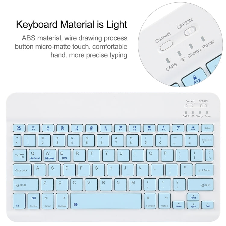 For Xiaomi Pad 6 Square Button Bluetooth Keyboard Rotatable Holder Leather Case(Sky Blue) - Xiaomi Keyboard by buy2fix | Online Shopping UK | buy2fix