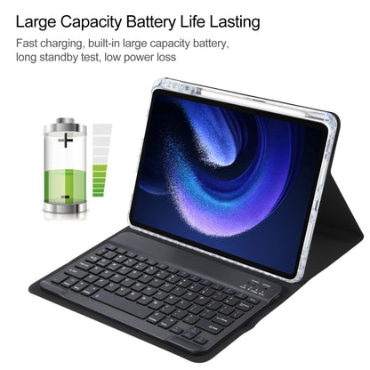 For Xiaomi Pad 6 Square Button Bluetooth Keyboard Rotatable Holder Leather Case(Black) - Xiaomi Keyboard by buy2fix | Online Shopping UK | buy2fix