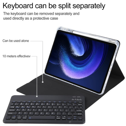 For Xiaomi Pad 6 Square Button Bluetooth Keyboard Rotatable Holder Leather Case(Black) - Xiaomi Keyboard by buy2fix | Online Shopping UK | buy2fix