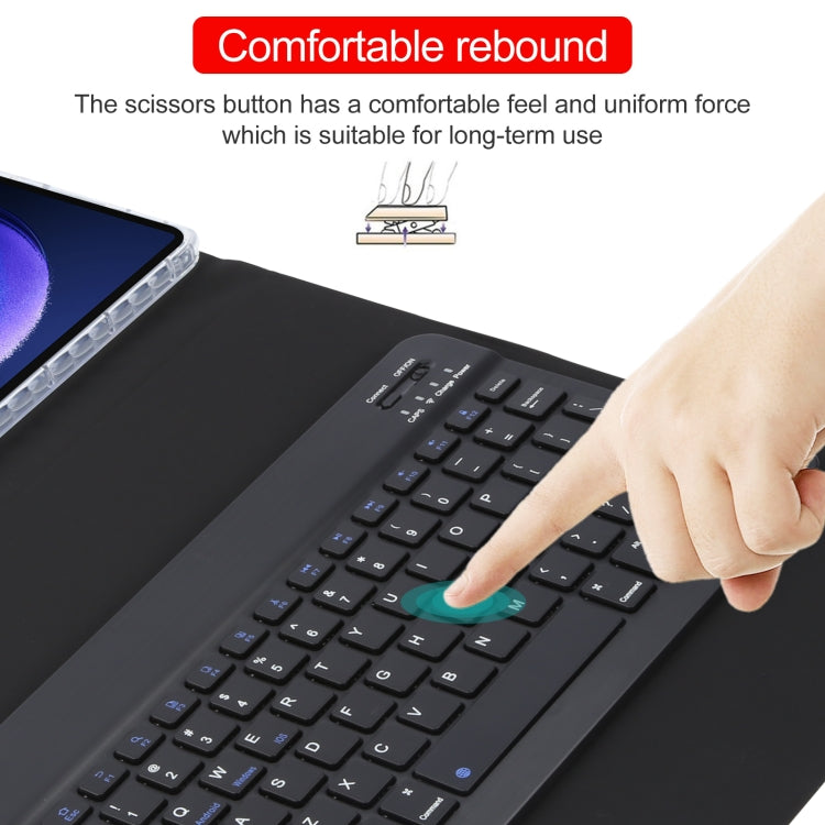 For Xiaomi Pad 6 Square Button Bluetooth Keyboard Rotatable Holder Leather Case(Black) - Xiaomi Keyboard by buy2fix | Online Shopping UK | buy2fix
