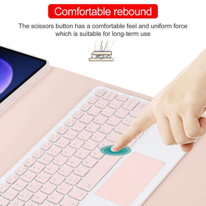For Xiaomi Pad 6 Square Button Bluetooth Keyboard Rotatable Holder Leather Case with Touchpad(Rose Gold) by buy2fix