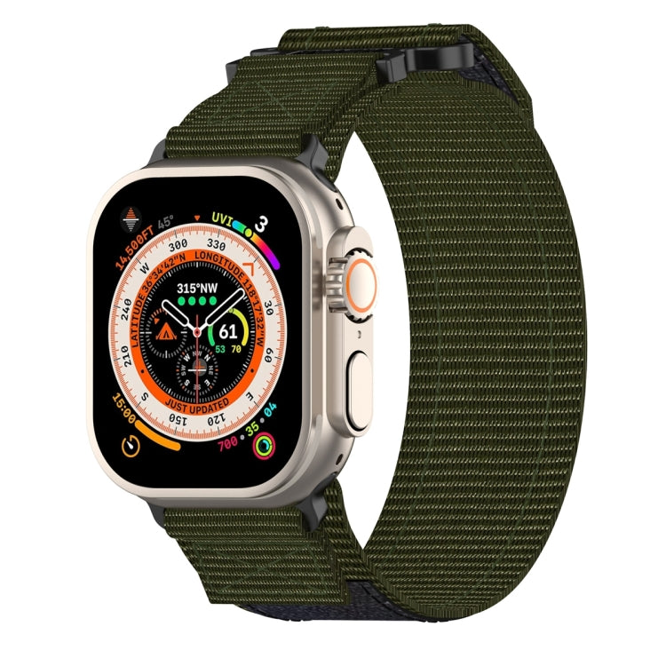 For Apple Watch Ultra 2 49mm Nylon Hook And Loop Fastener Watch Band(Army Green) by buy2fix