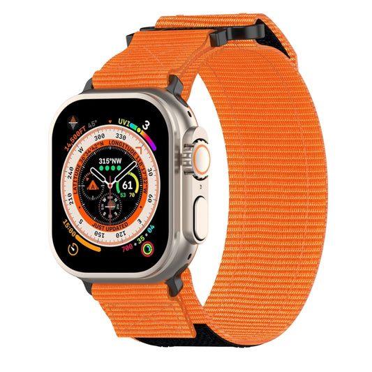 For Apple Watch Ultra 49mm Nylon Hook And Loop Fastener Watch Band(Orange) by buy2fix
