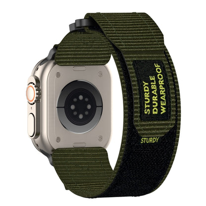 For Apple Watch Ultra 49mm Nylon Hook And Loop Fastener Watch Band(Army Green) by buy2fix