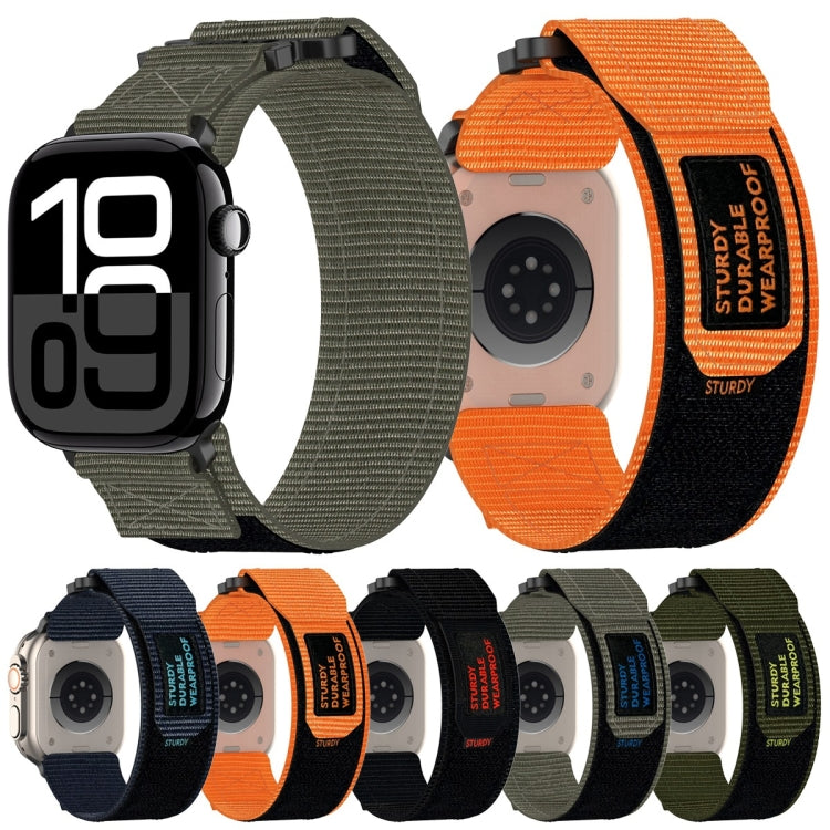 For Apple Watch Ultra 49mm Nylon Hook And Loop Fastener Watch Band(Orange) by buy2fix