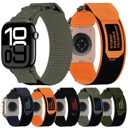 For Apple Watch Ultra 49mm Nylon Hook And Loop Fastener Watch Band(Grey) by buy2fix