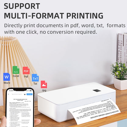 A4LE Portable Bluetooth HD Thermal Printer for Home Office Study(US Plug) by buy2fix