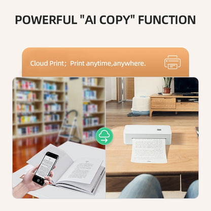 A4LE Portable Bluetooth HD Thermal Printer for Home Office Study(US Plug) by buy2fix
