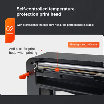 ZJ-9250 100x150mm USB Thermal Label Printer, Plug:UK Plug(White) by buy2fix