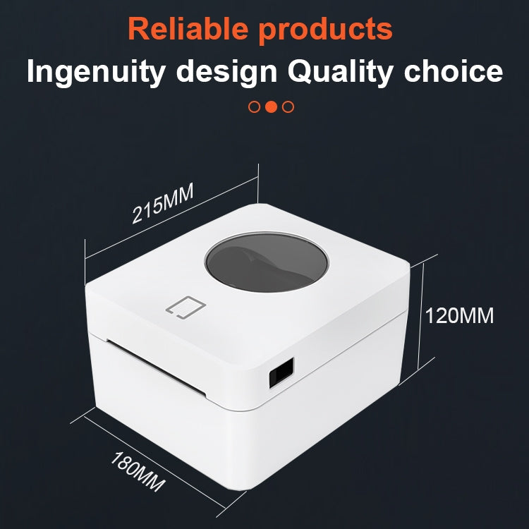 ZJ-9250 100x150mm USB Bluetooth Thermal Label Printer, Plug:AU Plug(White) by buy2fix