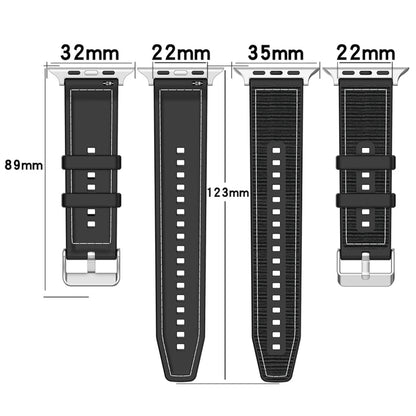 For Apple Watch Ultra 2 49mm Ordinary Buckle Hybrid Nylon Braid Silicone Watch Band(Black) by buy2fix