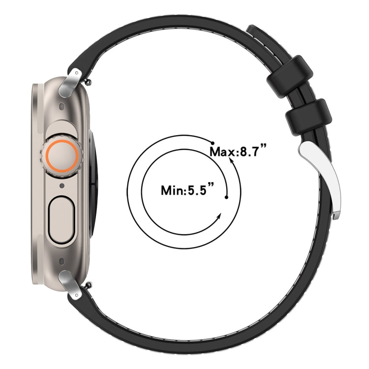 For Apple Watch Ultra 2 49mm Official Buckle Hybrid Nylon Braid Silicone Watch Band(Grey) by buy2fix