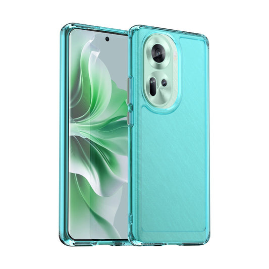 For OPPO Reno11 Global Candy Series TPU Phone Case(Transparent Blue) - OPPO Cases by buy2fix | Online Shopping UK | buy2fix