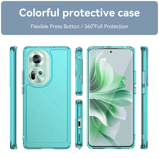 For OPPO Reno11 Global Candy Series TPU Phone Case(Transparent Blue) - OPPO Cases by buy2fix | Online Shopping UK | buy2fix