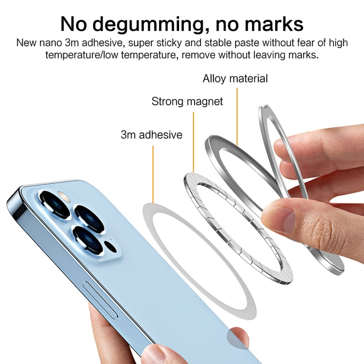 R-JUST SJ35 Ultra-thin Alloy Magnetic Adhesive Phone Holder(Silver) - Hand-Sticking Bracket by R-JUST | Online Shopping UK | buy2fix