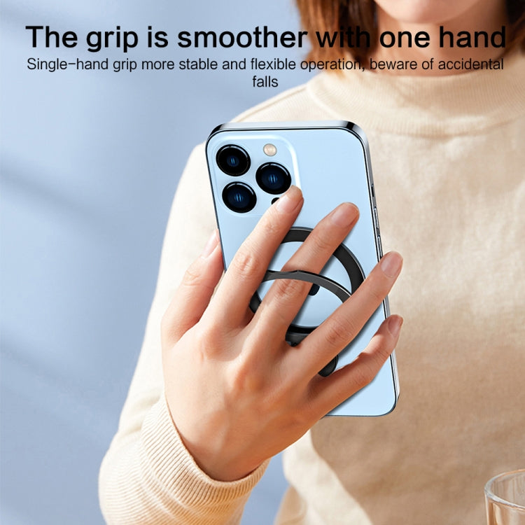 R-JUST SJ35 Ultra-thin Alloy Magnetic Adhesive Phone Holder(Black) - Hand-Sticking Bracket by R-JUST | Online Shopping UK | buy2fix