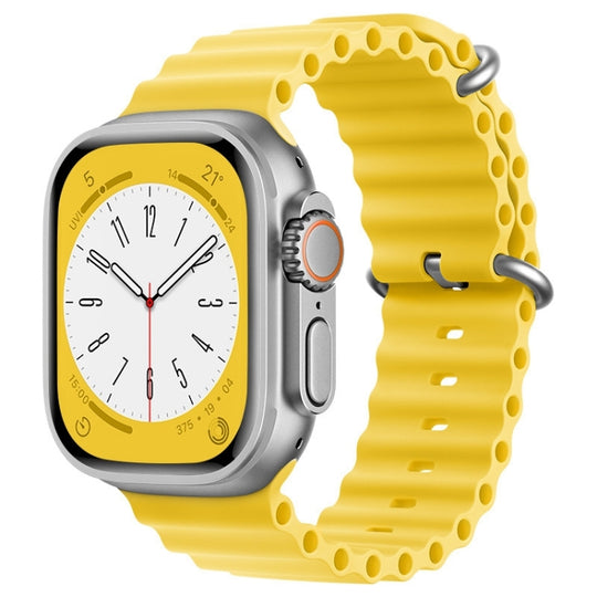 For Apple Watch Ultra 49mm ZGA Ocean Silicone Watch Band(Yellow)