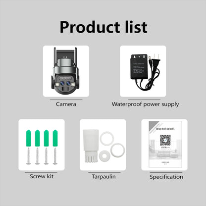 Q820 6MP 10X Binocular Zoom Dual Light Source Outdoor IP67 Waterproof WiFi Camera(US Plug) by buy2fix