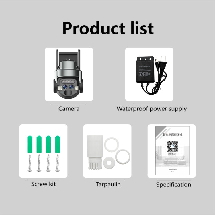 Q820 6MP 10X Binocular Zoom Dual Light Source Outdoor IP67 Waterproof WiFi Camera(EU Plug) by buy2fix