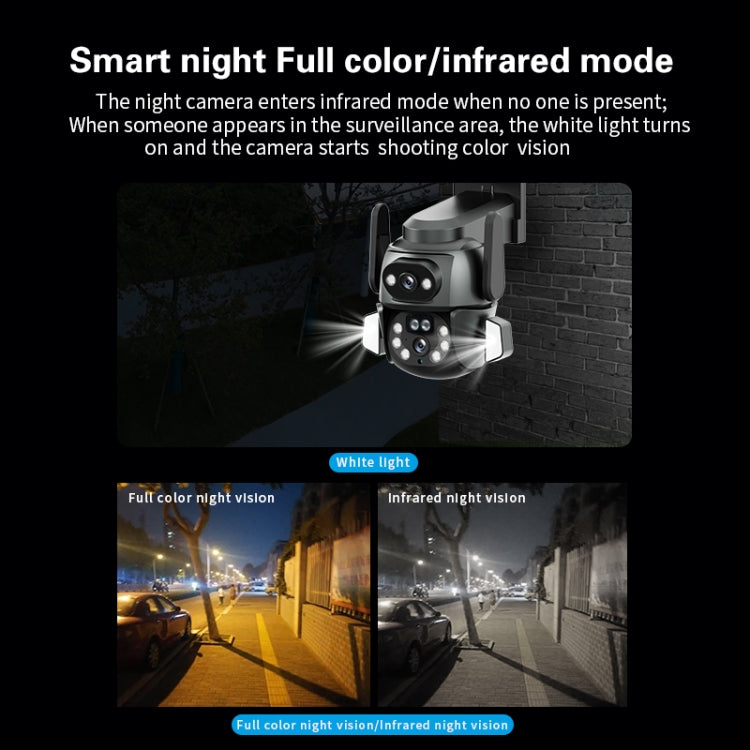 Q821 4MP Binocular Zoom Dual Light Source Outdoor IP67 Waterproof WiFi Camera(UK Plug) by buy2fix