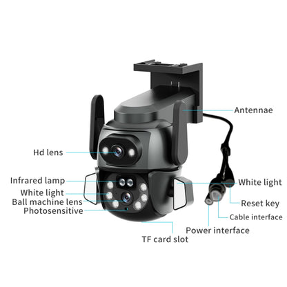 Q821 4MP Binocular Zoom Dual Light Source Outdoor IP67 Waterproof WiFi Camera(UK Plug) by buy2fix