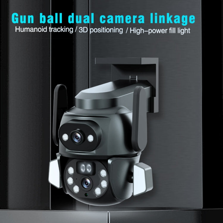 Q821 4MP Binocular Zoom Dual Light Source Outdoor IP67 Waterproof WiFi Camera(UK Plug) by buy2fix