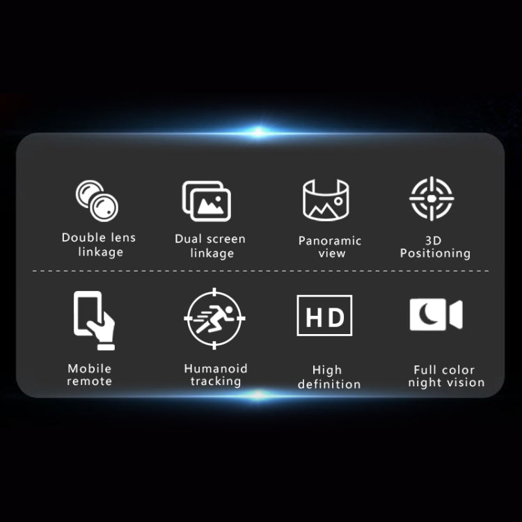 Q821 4MP Binocular Zoom Dual Light Source Outdoor IP67 Waterproof WiFi Camera(US Plug) by buy2fix