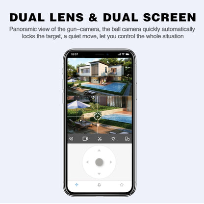 Q821 4MP Binocular Zoom Dual Light Source Outdoor IP67 Waterproof WiFi Camera(UK Plug) by buy2fix