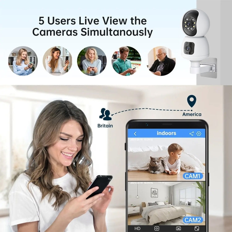 Y6203 4MP Zoom HD Indoor Waterproof Smart WiFi Camera, Specification:UK Plug(White) by buy2fix