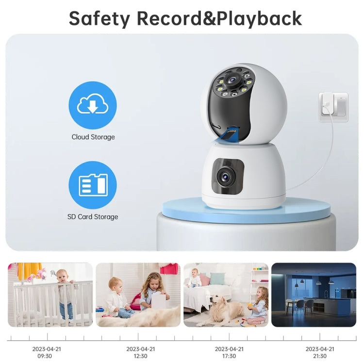 Y6203 4MP Zoom HD Indoor Waterproof Smart WiFi Camera, Specification:EU Plug(White) by buy2fix