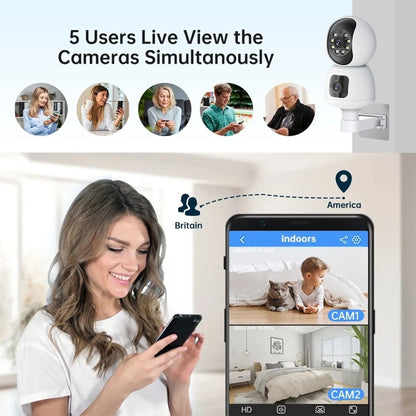 Y6203 4MP Zoom HD Indoor Waterproof Smart WiFi Camera, Specification:AU Plug(White) by buy2fix